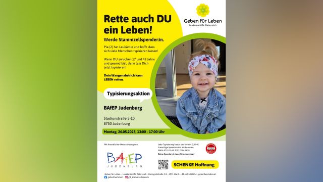 Ankünder Typisierungsaktion BAfEP Judenburg
