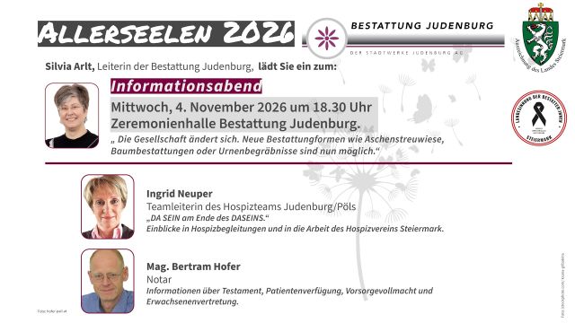 Informationsabend der Bestattung Judenburg, 04.11.